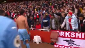 Rodri marcou golo da vitória do City e 'provocou' adeptos do Arsenal