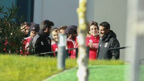 Uma novidade e um aniversariante: as melhores imagens do treino do Benfica na véspera da Allianz Cup