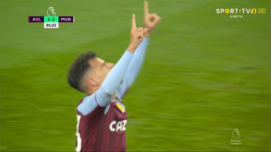 Coutinho já marca pelo Aston Villa: o golo do empate frente ao Man. United