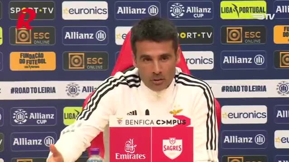 O treinador do Benfica sobre possível alteração no sistema tático da equipa para a final deste sábado