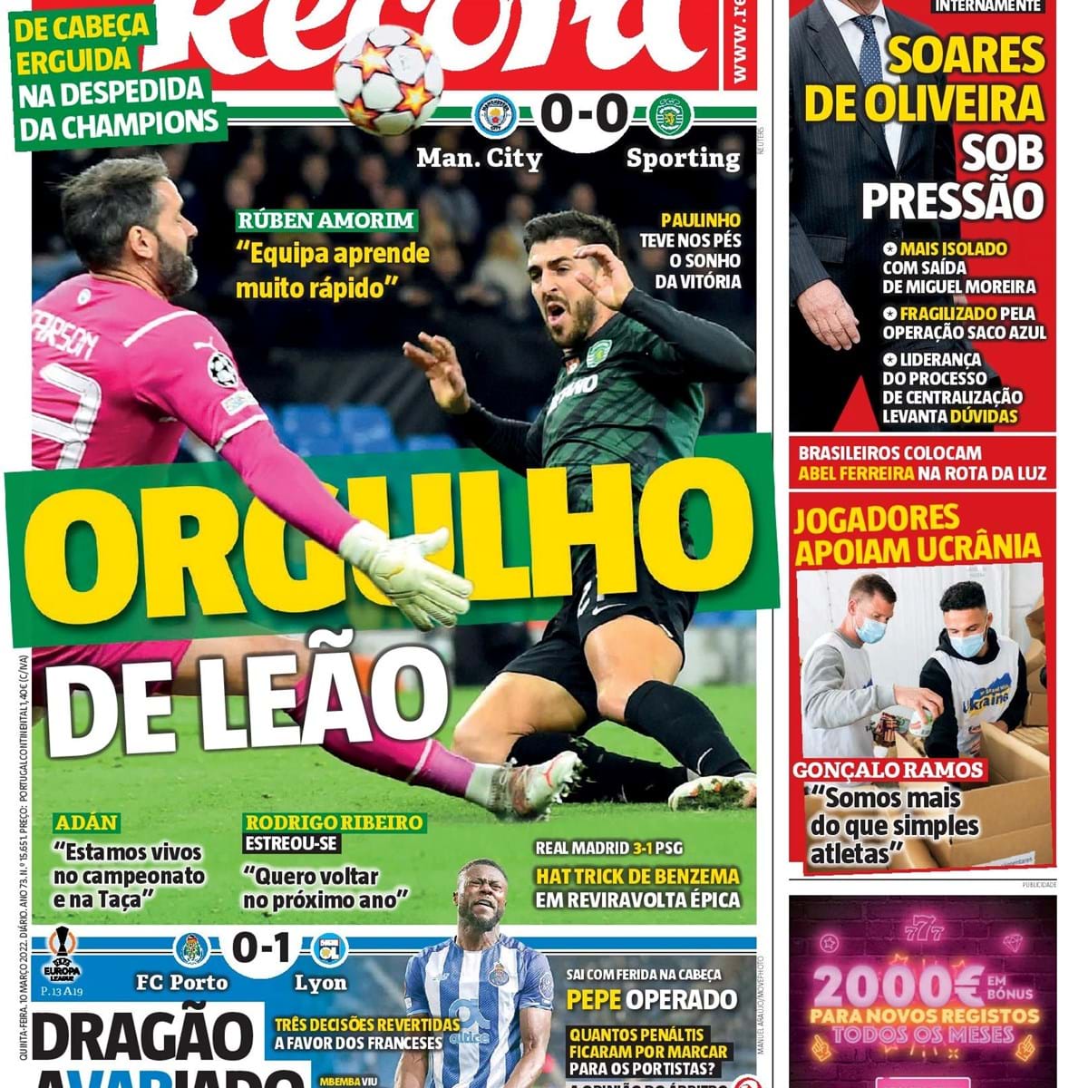 Folha limpa é urgente com Champions à vista - FC Porto - Jornal Record