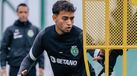 Lucas Dias num treino da equipa principal