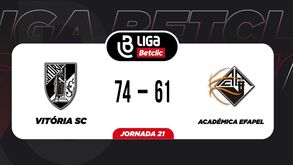O resumo do V. Guimarães-Académica para a Liga Betclic de basquetebol