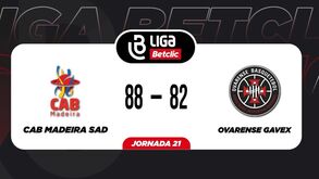 O resumo do CAB Madeira-Ovarense para a Liga Betclic de basquetebol