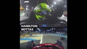 O bonito gesto entre Hamilton e Bottas no final do GP do Bahrain