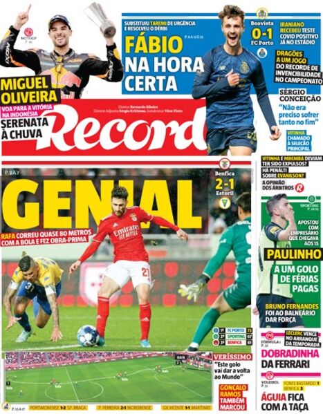 Segunda-feira, 21 de março de 2022 - Capas - Jornal Record