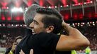 O abraço entre Paulo Sousa e Abel Ferreira antes do Flamengo-Palmeiras