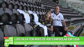 Camisolas do Vitória de Guimarães em maioria numa coleção de todas as cores: Luís Silva e as duas filhas com vício no futebol