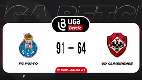 O resumo do FC Porto-Oliveirense, 91-64