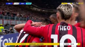 O golo de Rafael Leão que dá vantagem ao AC Milan diante do Génova