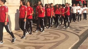 A chegada das campeãs nacionais de futebol feminino à Câmara Municipal de Lisboa