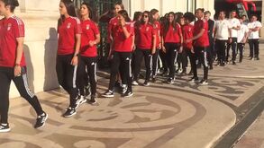 A chegada das campeãs nacionais de futebol feminino à Câmara Municipal de Lisboa