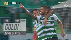O golo de Tabata que colocou o Sporting em vantagem frente ao Santa Clara