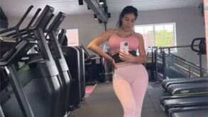 Georgina Rodríguez no ginásio um mês depois de ter sido mãe