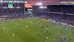 O golo que valeu ao Everton a permanência na Premier League: até houve invasão de campo com jogo a decorrer
