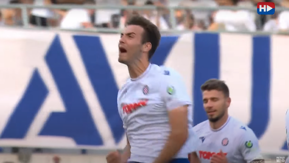 Central português ganhou nas alturas para fazer o 1-1 no marcador, que daria início à reviravolta do Hajduk Split