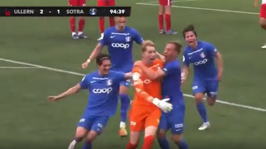 Morten Grasmo, guardião do Sotra, brilhou em partida do terceiro escalão do campeonato norueguês