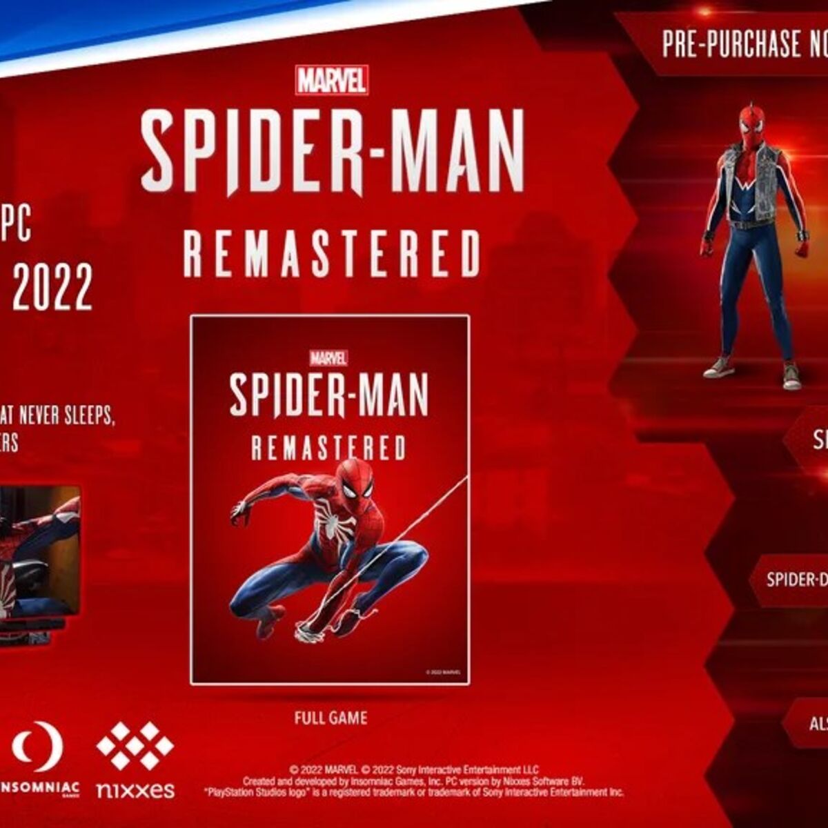 Previsões de hardware da Sony para Spiderman Remastered no PC acertaram  basicamente em cheio. 