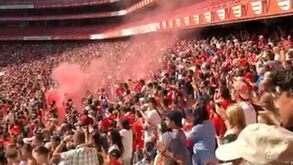 Os jogadores do Benfica entraram no relvado da Luz e a reação foi esta
