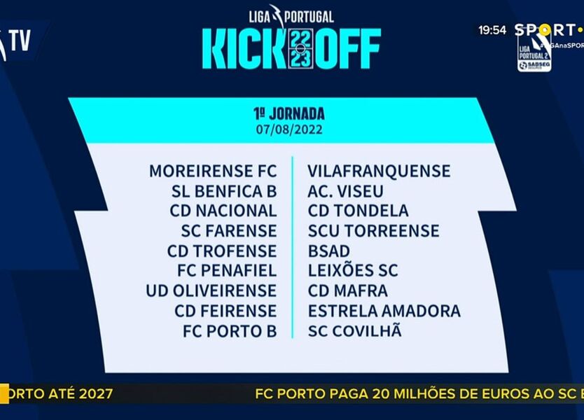 Calendário da Liga 2021/22: jogos, datas, horas e transmissões TV - CNN  Portugal