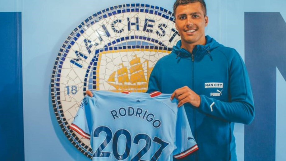 Rodri prolonga contrato com o Manchester City até 2027