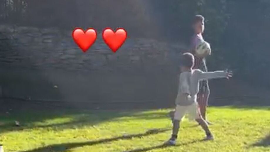 Cristianinho dá treino ao irmão e Ronaldo atira: «Vai Mateo, faz como o papá»