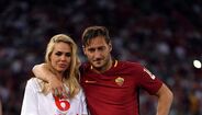 Totti e a ex-mulher no tempo em que ainda jogava na Roma
