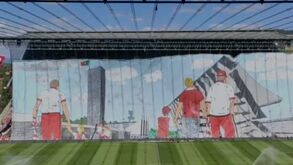 A impressionante coreografia na bancada do Estádio Municipal de Braga antes do dérbi minhoto