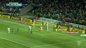 O resumo do Palmeiras-Santos: equipa de Abel Ferreira acabou reduzida a dez mas conseguiu vencer