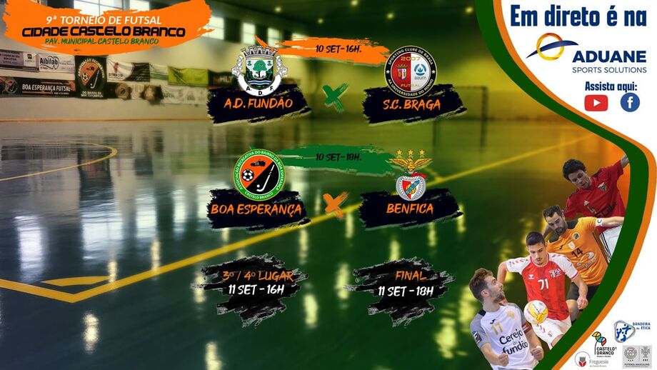 Transmissão em direto do 9.º Torneio de Futsal da Cidade de Castelo Branco