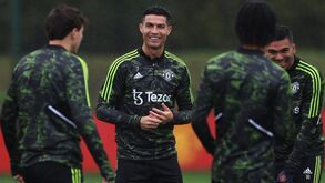 A boa disposição de Cristiano Ronaldo na véspera de jogo do Manchester United na Liga Europa