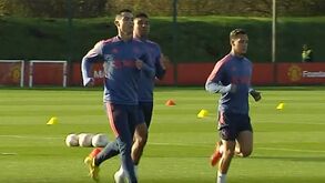 As imagens do regresso de Cristiano Ronaldo aos treinos do Manchester United 