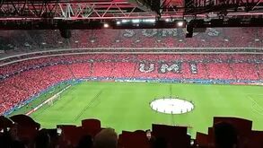 O ambiente na Luz antes do Benfica-Juventus com direito a coreografia especial
