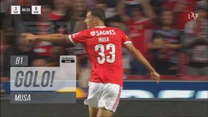 Musa fez assim o quarto golo do Benfica frente ao Chaves