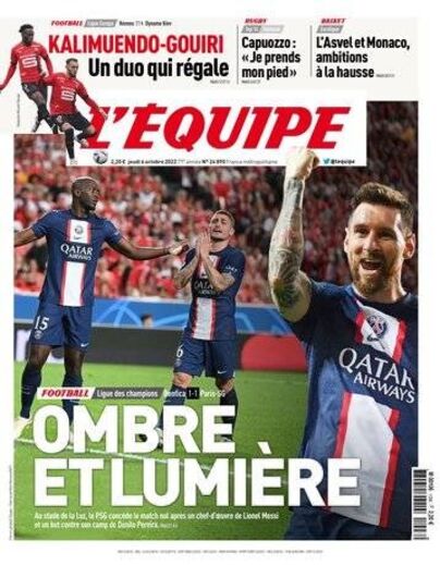 Capa do 'L'Équipe'