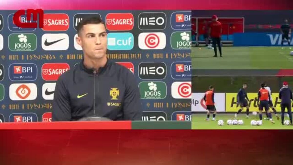 A imagem de Cristiano Ronaldo e Messi a jogarem xadrez um contra o