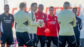 As imagens do treino do Benfica antes da partida para Israel