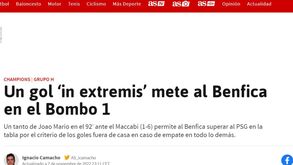 'Milagre' e 'golo in extremis': imprensa internacional rendida ao feito do Benfica na Champions