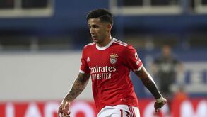 Família de Enzo faz tarja de homenagem ao jogador do Benfica que se estreia em Mundiais