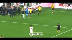 Inacreditável: adepto invade relvado e agride guarda-redes com a bandeirola de canto