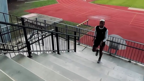 Florentino treina com preparador físico na pista de atletismo de Setúbal