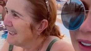 Mãe de Ronaldo vai à piscina no Qatar e quase deseja que ganhe o Sporting... em vez de Portugal