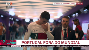 Cristiano Ronaldo em lágrimas após a eliminação de Portugal do Mundial