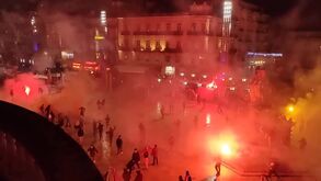 Festejos franceses em Montpellier acabaram em confrontos