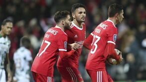 Centro de Rafa e Gonçalo Ramos a fazer o empate no Moreirense-Benfica