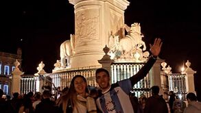 Hoquista do Benfica mostra festa argentina no Terreiro do Paço