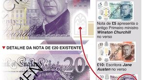 Banco de Inglaterra revela as novas notas com o rei Carlos III