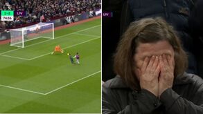 Darwin falhou na cara do guarda-redes e esta adepta do Liverpool reagiu assim