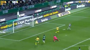 Excelente contra-ataque do Sporting e Nuno Santos a concluir para o 2-0 frente ao Paços