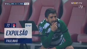 O lance que valeu a expulsão a Paulinho no jogo contra o FC Porto